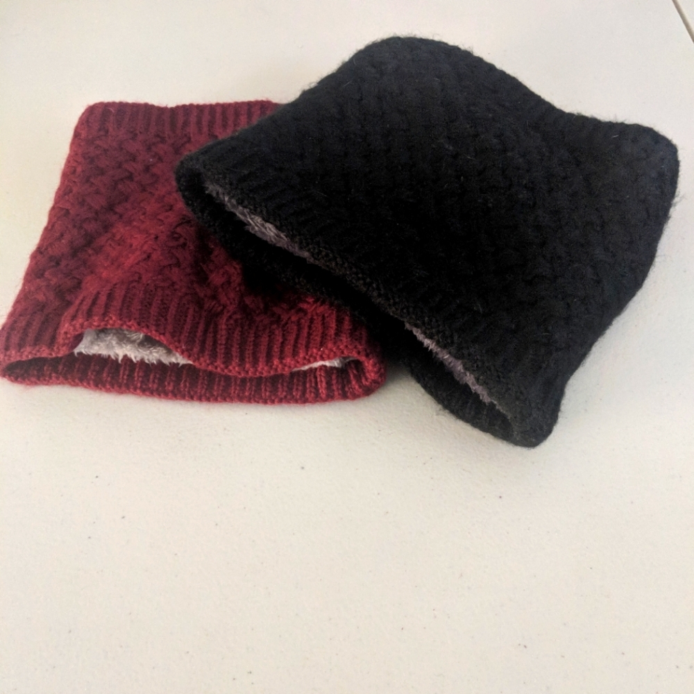 Unisex Winter Neck Warmers Scarfs Burgundy Black Snow Ski Outdoor Travel